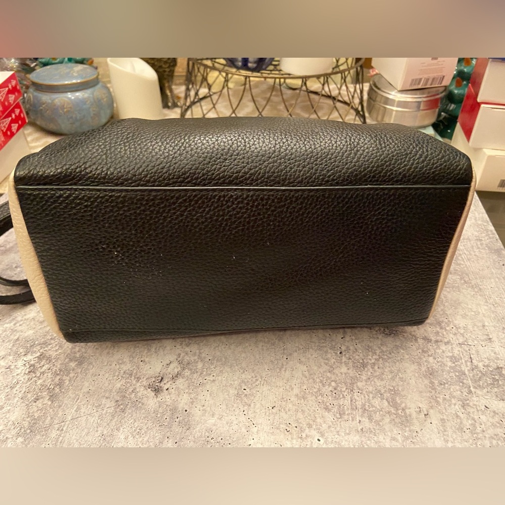 Fossil 1954 Two Toned Black & Ivory Crossbody Leather Satchel - Picture 8 of 8